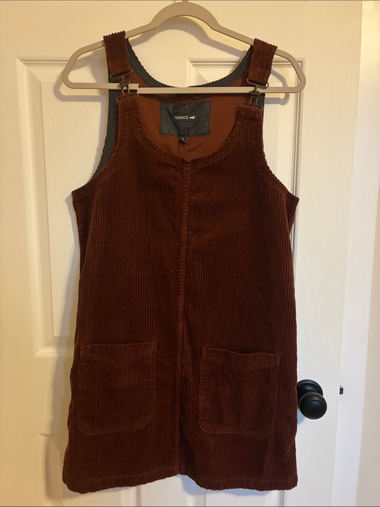Toad&Co Dresses & Skirts - Toad & Co Corduroy Jumper Dress Size M Brown Old School Academia Organic Cotton